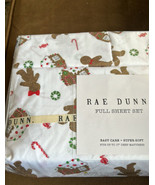 Rae Dunn Christmas Full Size Sheet Set Home Sweet Home Gingerbread Man C... - £31.28 GBP