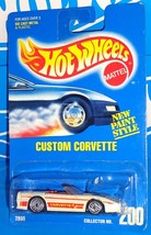 Hot Wheels Early-Mid 90s Mainline #200 Custom Corvette Pearl White w/ UHs - $6.00