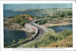 The Castlebar Ballina Road over Pontoon Bridge Lough Conn Mayo Ireland Postcard - £7.70 GBP