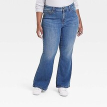 Women&#39;s High-Rise Flare Jeans - Ava &amp; Viv Dark Blue Denim 18 - £23.59 GBP