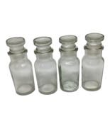 Apothecary Clear Glass Jars Bottles Stopper Lids Plastic 4&quot; Storage Deco... - $23.01 CAD
