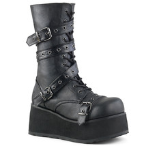 DEMONIA TRA205/B/PU Men&#39;s Gothic Punk Black Platform Mid Ankle Boots Wra... - $109.95