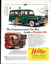 1954 magazine ad for Willys Station Wagon - Common Sense Car leads double life - £19.22 GBP