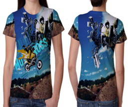 Sky Blue Motocross Womens Printed T-Shirt Tee - $14.53+