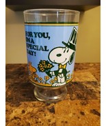 VINTAGE SNOOPY &amp; WOODSTOCK &quot;FOR YOU ON A SPECIAL DAY&quot; 7&quot; GLASS CUP VASE ... - £10.86 GBP