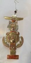 New Handmade Woodland Totem Pole Moose Wolf Bear Ornament 7&quot; - Ethically... - $531.77 MXN