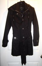  London Fog Trench Rain Snap Coat with Hood Black   Size M - $94.99