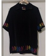 GRATEFUL DEAD Men&#39;s Large EMBROIDERED DANCING SKELETONS HARDROCK CAFE SH... - $103.70 CAD
