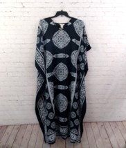 Gypsie Blu Dress Womens One Size Black Long Maxi Kaftan Housedress Boho ... - £19.44 GBP