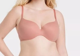 Auden 42DDD Bra Rose Pink Lightly Lined Demi Coverage Underwire NEW w Tags - £9.24 GBP