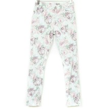 Childrens Place Floral Skinny Jeans 14 Green Gray Rose Adjustable Jean D... - £7.68 GBP