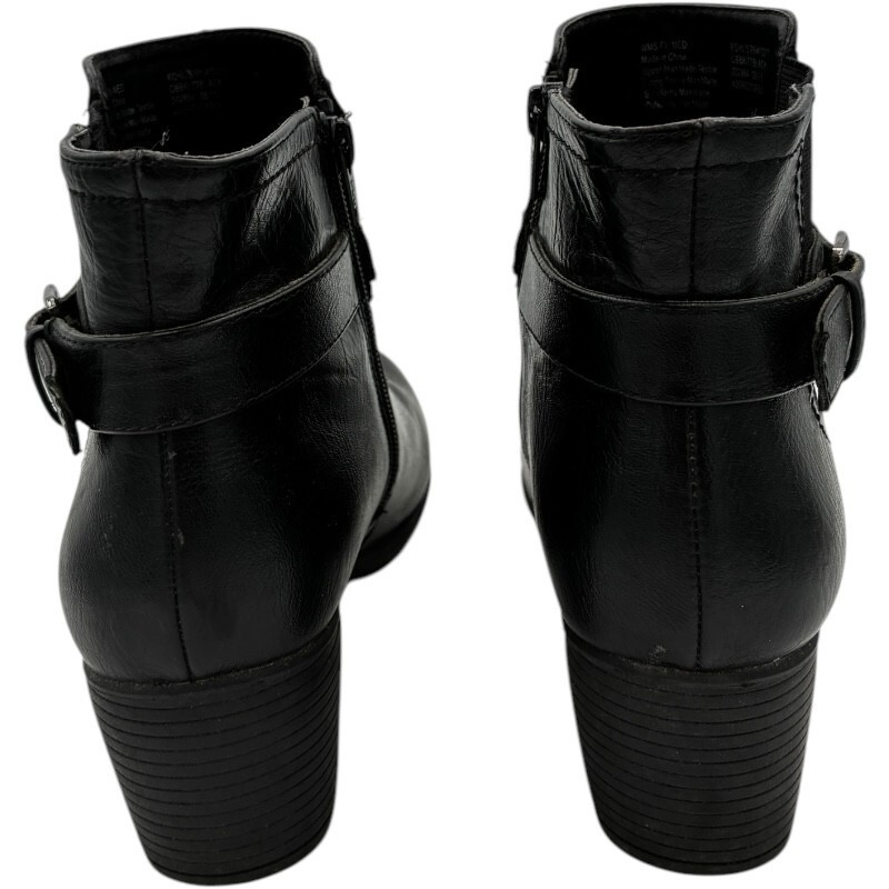 Croft & Barrow women's Britt Black Faux Leather 73277 Ankle Boots size 7.5 MED Item image 9