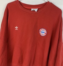 Adidas Sweatshirt FC Bayern Munchen Soccer Red Women’s XL Crop Trefoil Logo - £27.35 GBP