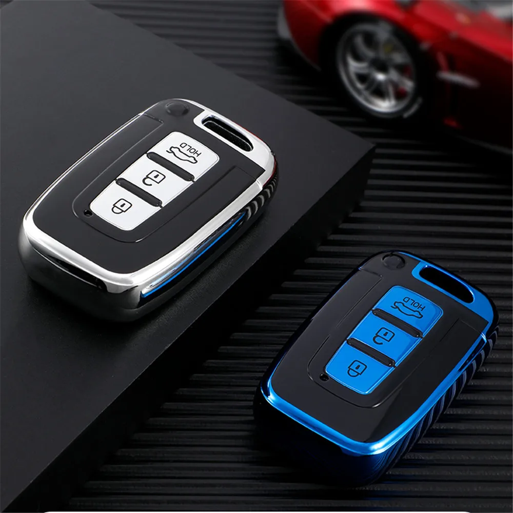 3 Button TPU Car Key Case Cover for Hyundai Solaris HB20 Veloster SR IX3... - $8.15+