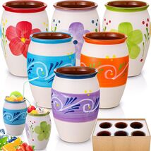 Gejoy 6pk 12oz Cantaritos de Barro Mexican Clay Cups Pottery Fiesta - $65.42