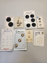 Lot Of Vintage Buttons On Cards Pearl Japan USA Metal 44 Count - £6.93 GBP