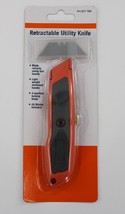 Orange Safety Retractable Utility Knife With 4 Extra Blades LightWeight ... - $4.99