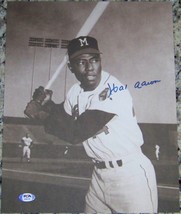 Great Deal! Hank Aaron Vintage Signed Autographed 11x14 Baseball Photo Psa Coa! - £232.54 GBP
