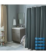 Bath Bliss ~ Shower Curtain ~ Microfiber Fabric ~ Charcoal ~ Diamond Pat... - $30.78 CAD