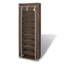  Shoe Rack Brown Powder-coated steel, non-woven fabric - $107.49