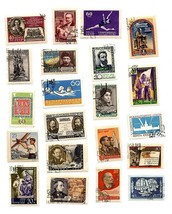 Lot of 21 RUSSIA USSR Postage Stamps 1956 1957 1958 1959 Historical A4 - £5.99 GBP