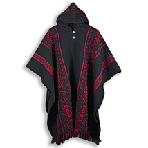 Llama Wool Mens Womans Unisex Hooded Poncho Pullover Sweater Jacket All Seasons - £58.99 GBP