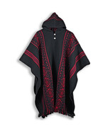 LLAMA WOOL MENS WOMANS UNISEX HOODED PONCHO PULLOVER SWEATER JACKET ALL ... - £59.96 GBP