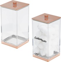 ( Clear/Rose Gold ) Acrylic Storage Organizer Canister Jar - £45.71 GBP