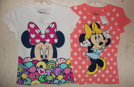 Lot Of (2) Nwt Girls Disney Sparkly Minnie Mouse S/S T-SHIRTS Size Xl - $23.33