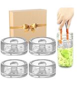 Glass Fermentation Weights with Grip Handle for Wide Mouth Mason Jars 4-... - $23.38