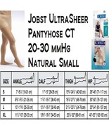 Jobst UltraSheer Waist High Pantyhose Closed Toe 20-30mmHg Natural Small - $84.74