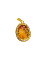 Golden Color Oval Shape /Studded Shukrana Blessing&#39;s Always Jai Guru Ji ... - £6.67 GBP