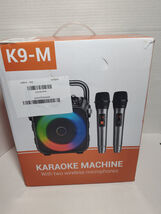 Karaoke Machine with Two Wireless Microphones Bluetooth Portable - NEW O... - $39.58