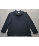 Pure Jill Shirt Top Womens Medium Black Cotton Long Sleeve Turtleneck Pu... - $33.31 CAD