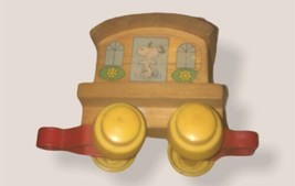 Aviva Toy Co. Peanuts Snoopy Dancing Wooden Train Car Vintage - $12.65