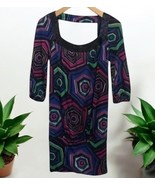 Marciano beaded open back Silk dress Women’s Size S Small Geometric Design - $41.09