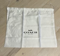 COACH White Storage Drawstring Satin Dust Bag Protective Cover 22” x 18” - £11.86 GBP