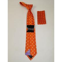 Men's Stacy Adams Tie and Hankie Set Woven Silky Fabric #Stacy12 Orange image 2