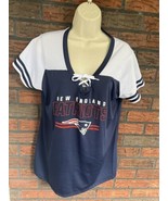 New England Patriots NFL Team Apparel Jersey XL Lace Up V-Neck Short Sle... - $11.40