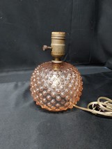 Old Pink Depression Hobnail Glass Table Lamp E.P.P. &amp; Co - Base Lights U... - $44.99