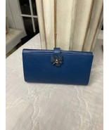 New Furla Long Snap Wallet – Blue Leather w/ Multicolor Interior, Tag At... - $2,572.48 MXN