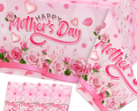 Happy Mothers Day Decorations Tablecloth 4 Pack Large Rectangle Pink Ros... - £21.60 GBP