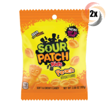 2x Bags Sour Patch Kids Peach Flavor Soft &amp; Chewy Gummy Candy | 3.6oz - £8.01 GBP