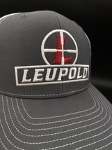 Leupold Reticle Embroidered Trucker Hat Gray &amp; White  Mesh Back Snapback - $22.27