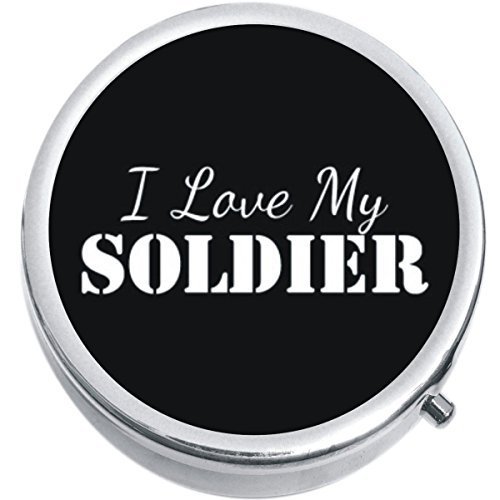 I Love My Soldier Medicine Vitamin Compact Pill Box - $9.78