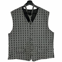 Tuxedo Vest Formal wear Necktie Mel Howard Vintage Black Silver Large  - £19.78 GBP