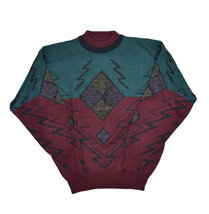 Vintage Michael Gerald Sweater Mens XL Geometric Thunderbolt Design Retro - £23.88 GBP