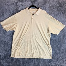 Tommy Bahama Silk Shirt Mens XXL Tan Polo Cotton Blend Golfer Beach Ligh... - $13.89