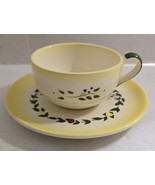 Vintage Brock of California Yellow &amp; Floral Porcelain Cup &amp; Saucer - $25.71 CAD