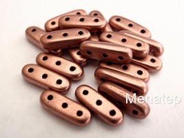 25  3 x 10 mm Czechmates Beam : Matte - Metallic Bronze Copper - £1.21 GBP